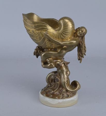 Bronze sculpture with a marine motif, 19th...