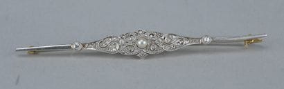 Belle Époque Brooch in Gold, Platinum, Pearl,...