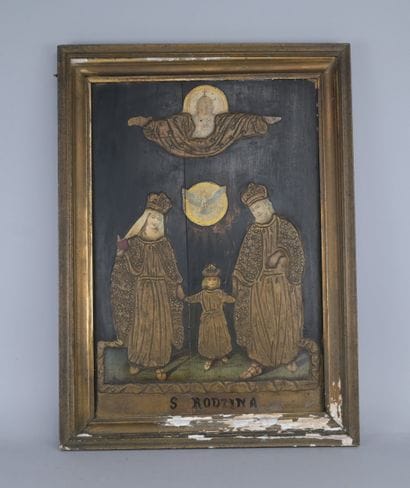 Icône en relief de la Sainte Famille, XIXe...