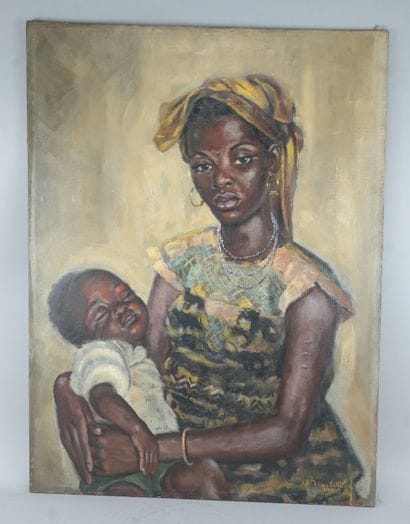 Jean Mulders – Huile sur toile africaniste...