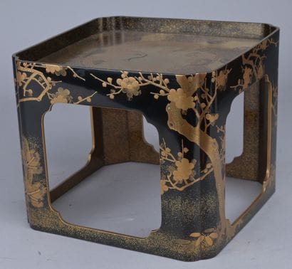 Japanese lacquer display case “Tsuru to Reishi,”...