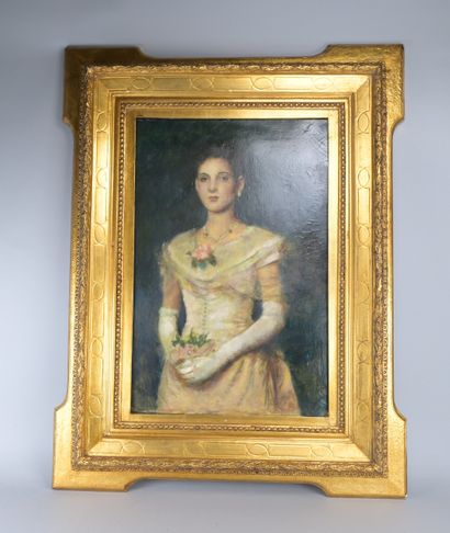 Carlo Gaudina, Portrait de dame, avec certificat

Huile...