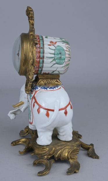 Samson Elephant Table Clock in Porcelain...