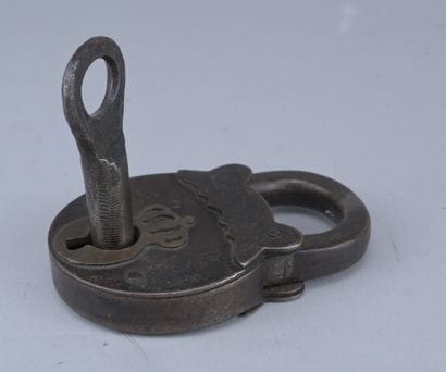Antique padlock with its original key, 19th...