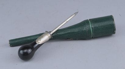 Surgical trocar with cannula and case, 19th...