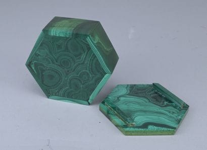 Hexagonal malachite box, 20th century

A...
