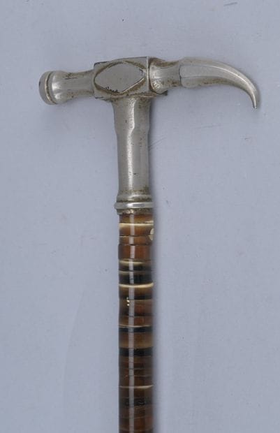 Mineralogist’s cane with a hammer head, 19th...