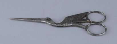 Ornamental scissors in the shape of a heron,...