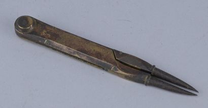 Antique wrought-iron and brass compass, 18th...