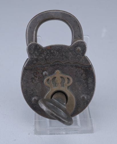 Antique padlock with its original key, 19th...