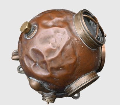 Copper diving helmet, early 20th century

A...