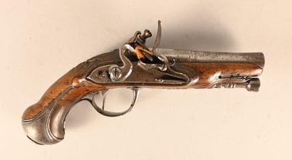 Pocket boxlock flintlock pistol with screw-in...