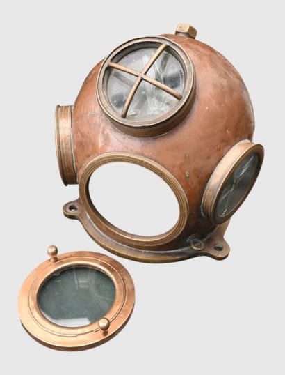 Copper diving helmet, early 20th century

A...