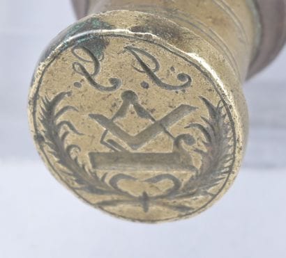 Masonic seal made of wood and brass, 18th...