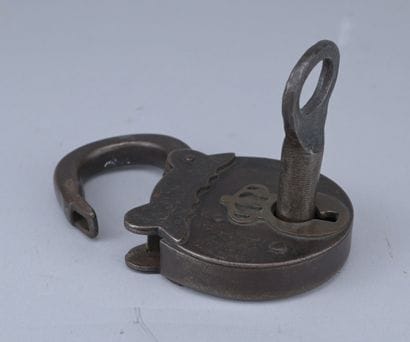 Antique padlock with its original key, 19th...