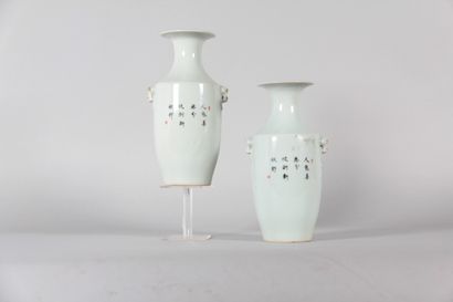 Pair of Chinese vases decorated with figures,...