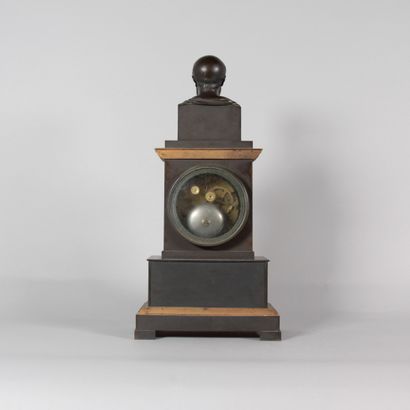 Empire-style clock in patinated and gilded...