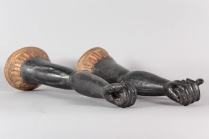 19th-century Italian work—Pair of carved,...