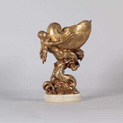 Bronze sculpture with a marine motif, 19th...