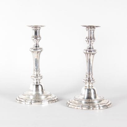 Pair of Solid Silver Candlesticks – 18th...