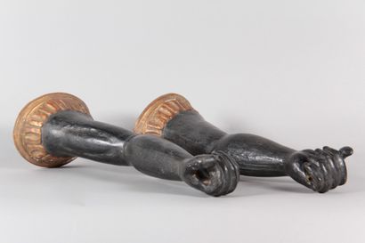 19th-century Italian work—Pair of carved,...