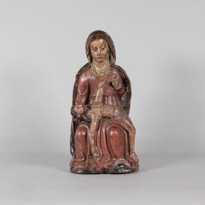 Pietà – Virgin of Mercy, carved polychrome...