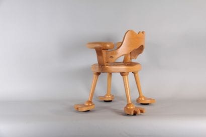 Carved Wood Designer Armchair – Whimsical...