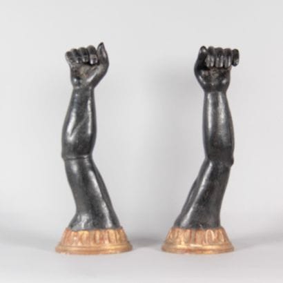 19th-century Italian work—Pair of carved,...