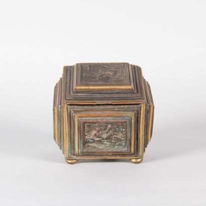 Bronze box decorated with mythological scenes...