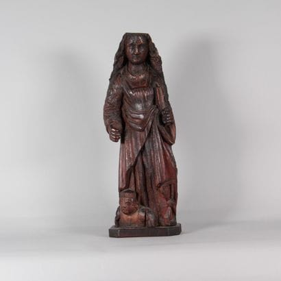 Saint Catherine of Alexandria – Carved Wood...