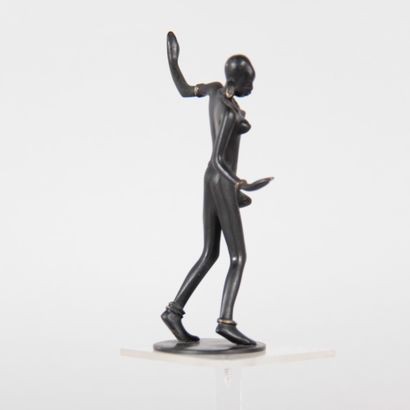 Patina-Finished Bronze Dancer Figurine, Rohac,...
