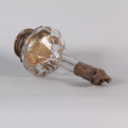 Gilded Crystal and Silver Plated Metal Ewer...