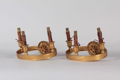 Pair of gilded bronze wall sconces – Empire...