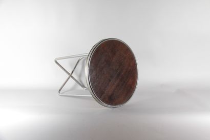 Bauhaus Stool in Chrome-Plated Metal and...