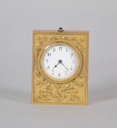 Small gilded bronze table clock – Late 19th...