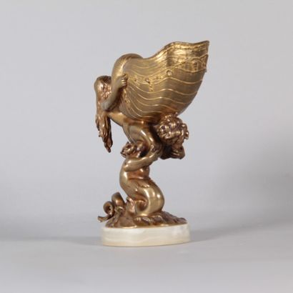 Bronze sculpture with a marine motif, 19th...