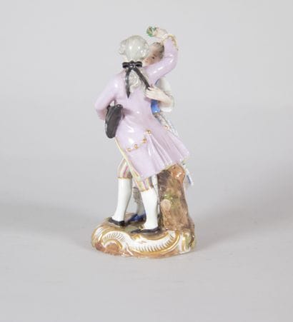 Meissen – Polychrome porcelain figure group...