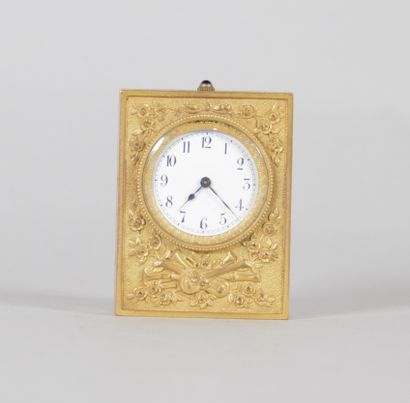 Small gilded bronze table clock – Late 19th...