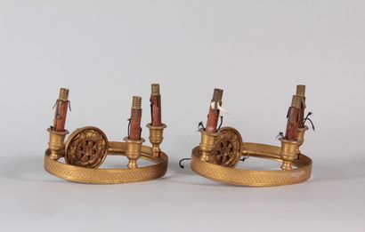 Pair of gilded bronze wall sconces – Empire...