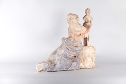 Dutch School – Polychrome Terracotta Mother...