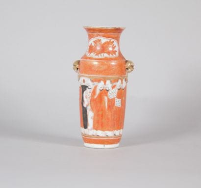 Polychrome porcelain vase decorated with...
