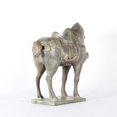 China – Bronze Parade Horse with Antique...