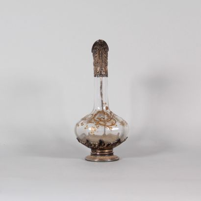 Gilded Crystal and Silver Plated Metal Ewer...