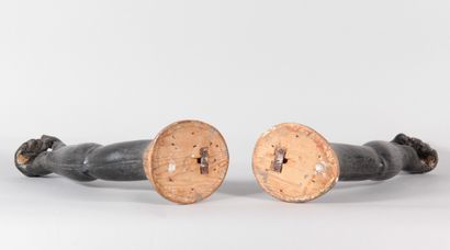 19th-century Italian work—Pair of carved,...