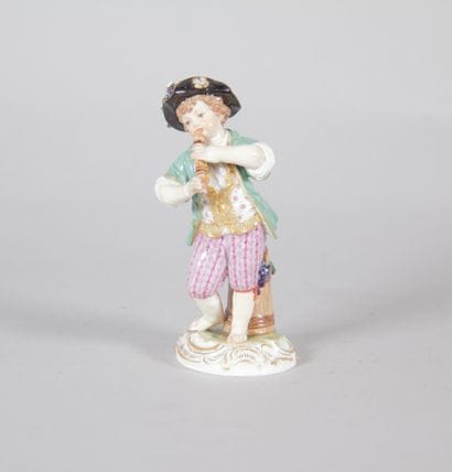 Meissen – Polychrome porcelain statuette...