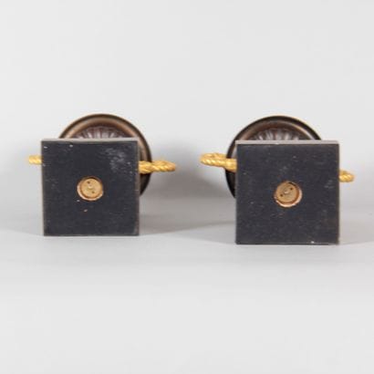 Pair of bronze tazzas from the Charles X...