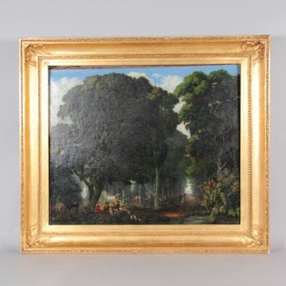 19th-century English School – Forest landscape...