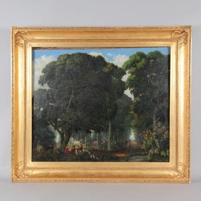 19th-century English School – Forest landscape...