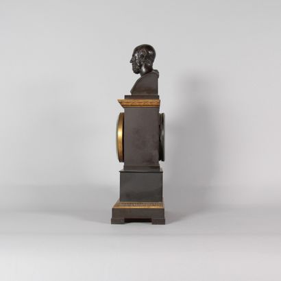 Empire-style clock in patinated and gilded...