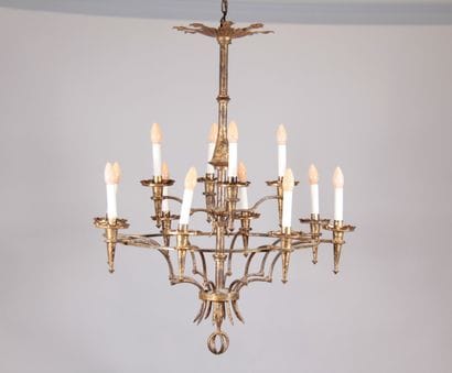 LUMI Milano – Large 15-light gilded metal...
